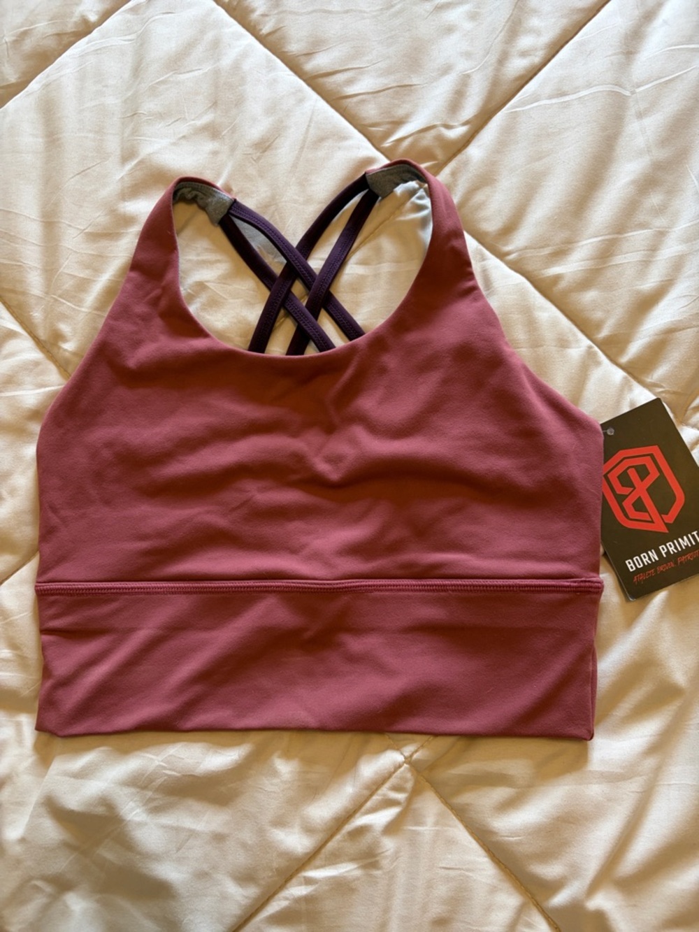 Born Primitive Women's Mauve/Purple Sports Bra with Crisscross Back